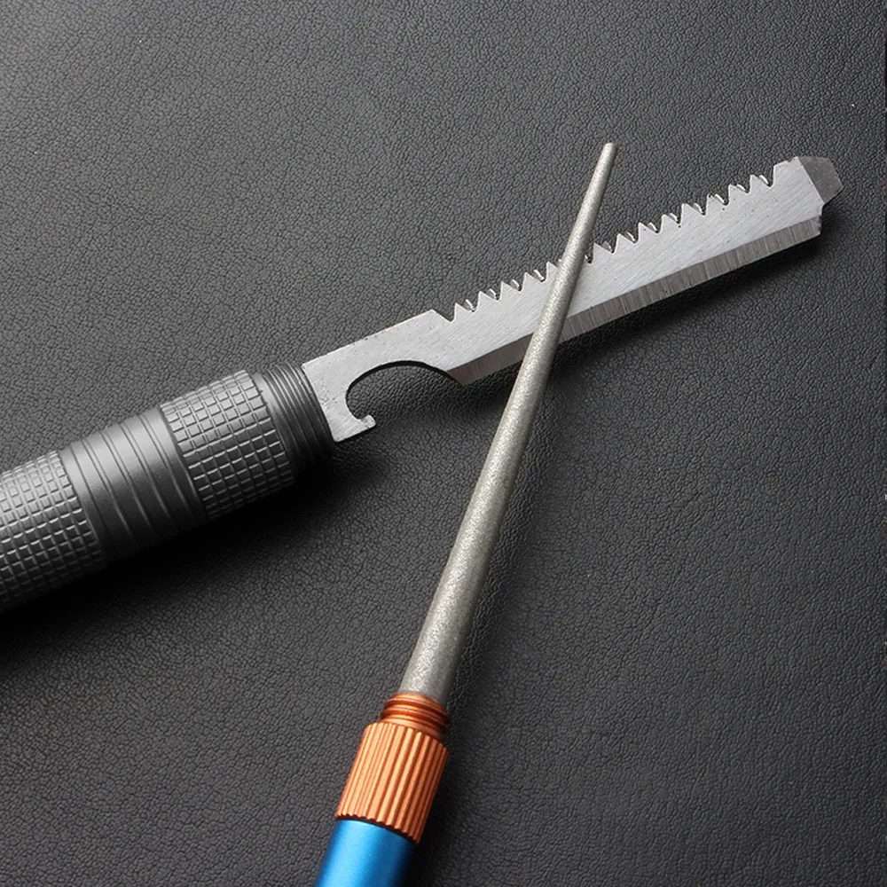 Fishing Hook Sharpener - กลางแจ้งMatte Mini EDCมีดSharpening RodสแตนเลสEmeryชุบEmeryไม่สวมใส่ตกปลาHook Sharpener