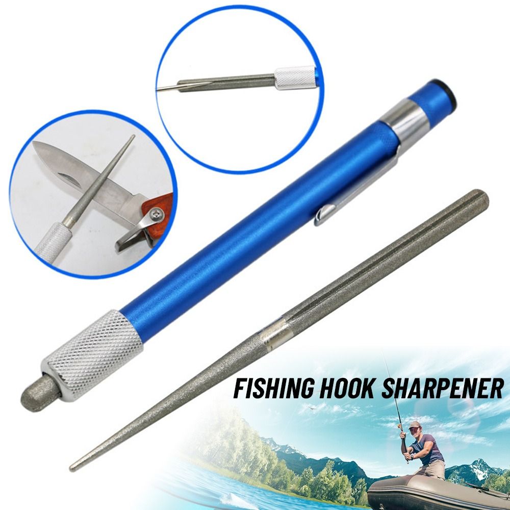 Fishing Hook Sharpener - ที่ลับคมปากการูปตะขอตกปลาเครื่องมือกลางแจ้งของมาใหม่ลับมีดรูปเพชร
