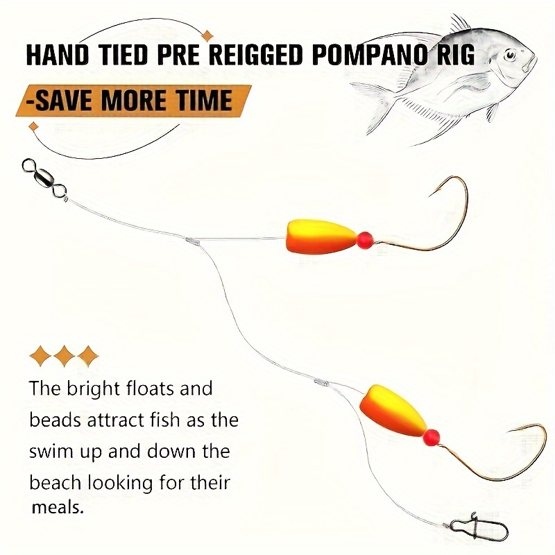 3pcs Pompano Rigs Surf Fishing - Fishing Hook Circle บทวิจารณ์และราคา