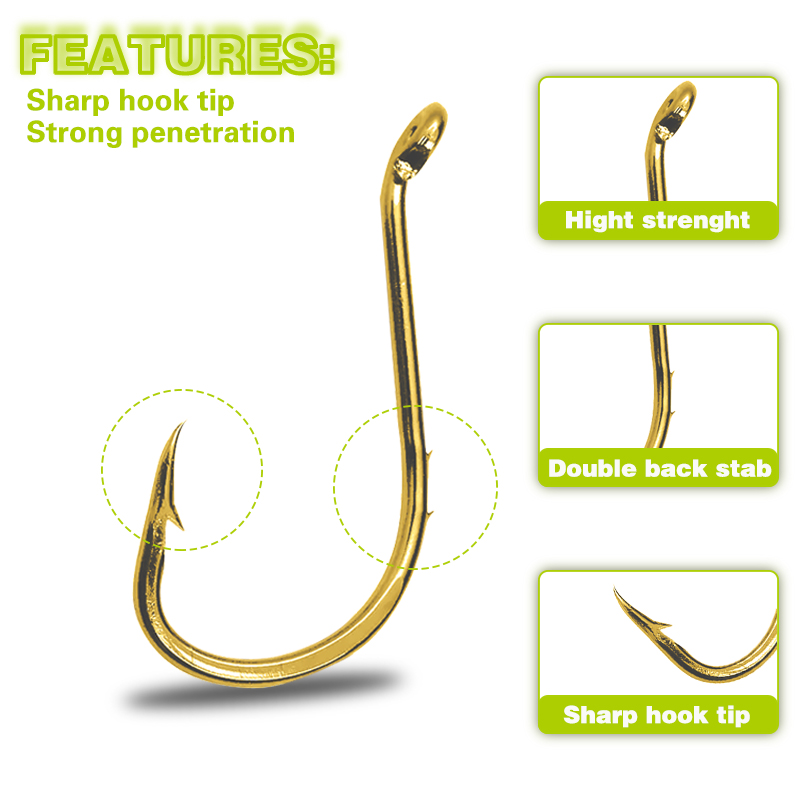 ตะขอปลาหมึกยักษ์ตกปลา 50 ชิ้น, - Fishing Hook Circle บทวิจารณ์และราคา
